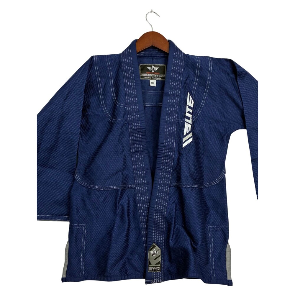 Elite Sports Kids BJJ Gi Jacket C3 Blue Brazilian Jiu Jitsu Kimono Youth